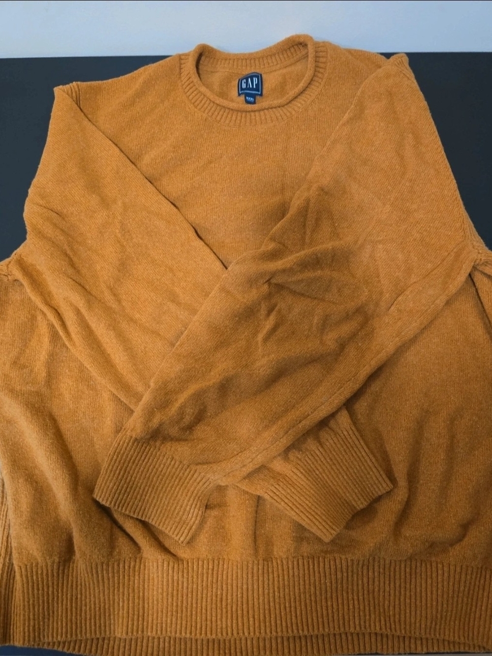 GAP Men's Crewneck Sweater in Rust Orange